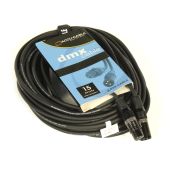 Accu Cable Male - Female 3 polig xlr kabel 15mtr voor DMX