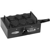 Showgear Breakout box met 6 schuko met om zelf te bedraden