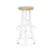 ALUTRUSS Barkruk, gebogen wit