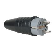 Rubber Schuko 230V/240V CEE7/VII Connector Male Grijs