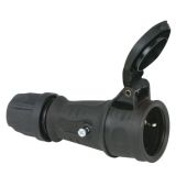 Showtec Solid Rubber Connector Female PCE, Black, IP44