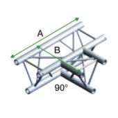 Milos ATM36 - DT22017 Driehoek Decotruss T-Cross 90° 3-way Horizontaal