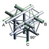 Milos ACM53 - DT22024 Driehoek Decotruss 90 Degrees Cross + down 5-way/apex