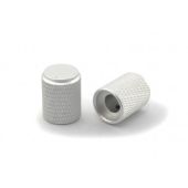Aluminium potrmeter knop zilver 6mm binnen diameter