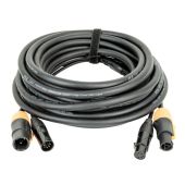 DAP FP23 Hybrid Cable - Power Pro True & 5-pin XLR - D MX / Power 1,50 m, zwarte mantel