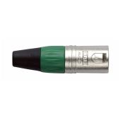 Dap XMK203NG XLR 3polig male xlr connector nickel behuizing groene eindkap