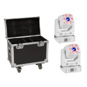 EUROLITE Set 2x LED TMH-H90 Hybrid Moving Head Spot/Wash COB wh + Case