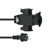 EUROLITE verlengkabel 3x1,5mm 1mtr 3 voudige contra stekker
