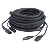 DAP FP123 - IEC/XLR Male naar IEC/XLR Female 3mtr power+dmx zwart