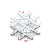 Milos Pro-30 Square G Truss - T-Cross + Down 4-way - 50 cm QLU40sp - 90° corner - silver - G