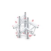 Milos Pro-30 Triangle F Truss - Cross up/down 6-way - 50 cm ACF61sp - 90° corner - silver - F