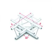 Milos Pro-30 Triangle P Truss - Cross 4-way - 50 cm ACB41sp - 90° corner - silver - P