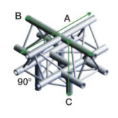 Milos ACB52 - PT30025 Driehoek Truss T-025 90° Cross + down 5-way/apex up
