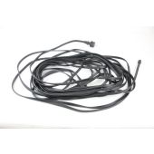 Prikkabel zwarte flatcable met stekker, 100 mtr met waterproof connector eind ip65
