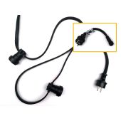 Prikkabel zwarte flatcable met stekker, 25mtr met 25 fittingen ip65