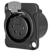 Seetronic MK4F2CB XLR 4P Chassis, female Verzilverde contacten - zwarte behuizing