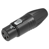Seetronic SCMF3BGBK XLR 3P Connector, female Vergulde contacten - zwarte behuizing