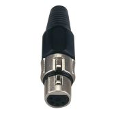 DAP XLR Female 5 polig Nickel housing, Black endcap 