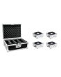 EUROLITE Set 4x AKKU Flat Light 1 silber + Case