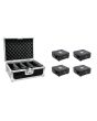 EUROLITE Set 4x AKKU Flat Light 1 black + Case
