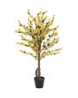 EUROPALMS Forsythia boom met 3 stammen, kunstplant, geel, 120cm