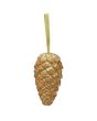 EUROPALMS Pinecone ( Eikel) hanger , glitter, goud, 18cm