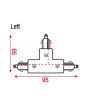 Artecta 1-Phase Left T-Connector Zwart (RAL9004)