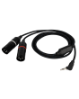 DAP FL117 - Male Stereo 90° Mini-Jack naar 2 Galvanisch Gescheiden XLR/M 3P 0.75m