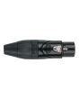 Dap XLR conector 3 polig female  X- Zwart met zwarte eindkap
