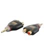 XGA17 - Mini Jack Male stereo naar 2 x RCA ( Cinch ) Female verloop stekker