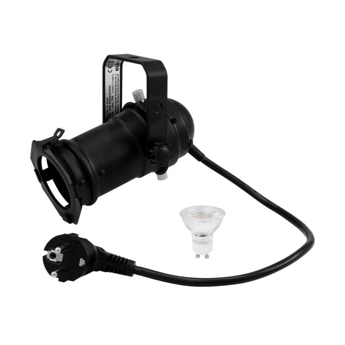 EUROLITE Set PAR-16 Spot GU-10 black + GU-10 230V LED SMD 7W 3000K
