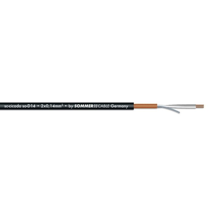 SOMMER CABLE Mikrofoonkabel 2x0,14 100m zwart SC-CICADA