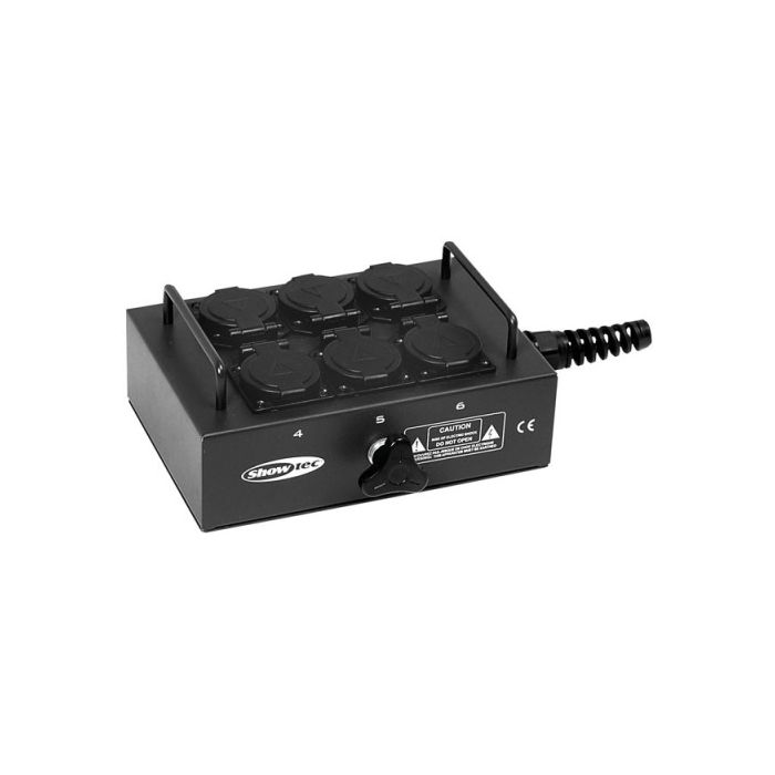 Showgear Breakout box met 6 schuko met om zelf te bedraden