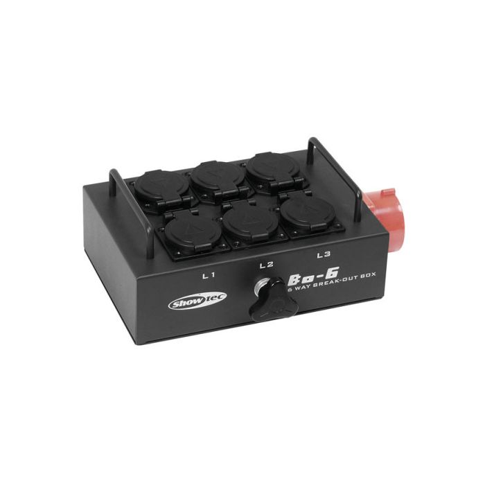 Showgear BO-6-PW 5-polig 380V naar 6 schuko's