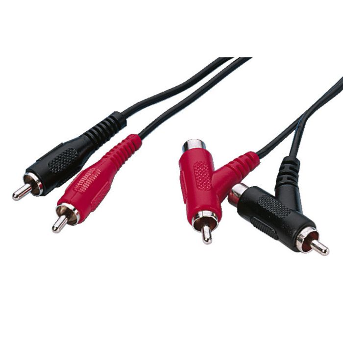 Monacor ACA-120 2 x RCA plug to 2 x special RCA plug/inline jack