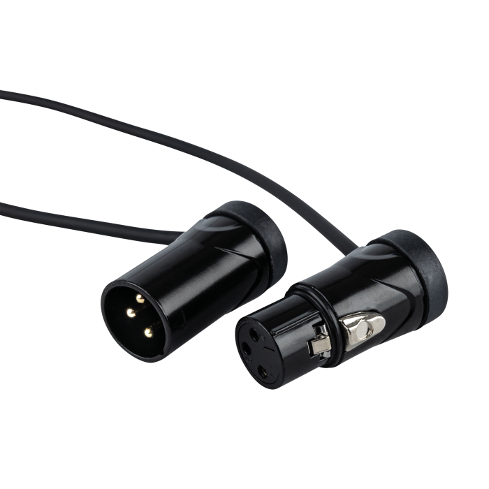 DAP FLX19 - bal. XLR/M 3P naar XLR/F 3P Patchkabel Ultracompacte haakse XLR patchkabel - 90 cm