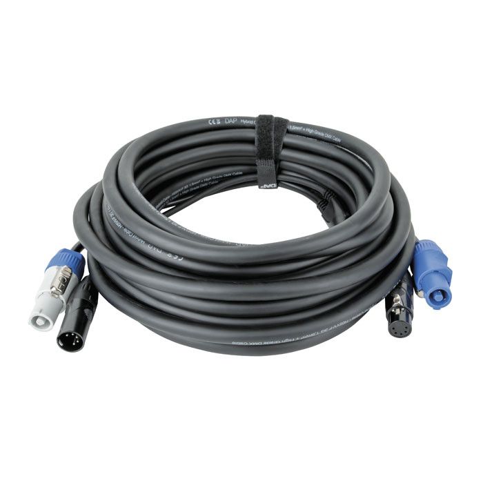 DAP FP21 Hybrid Cable - Power Pro & 5-pin XLR - DMX / Power 3 m, zwarte mantel
