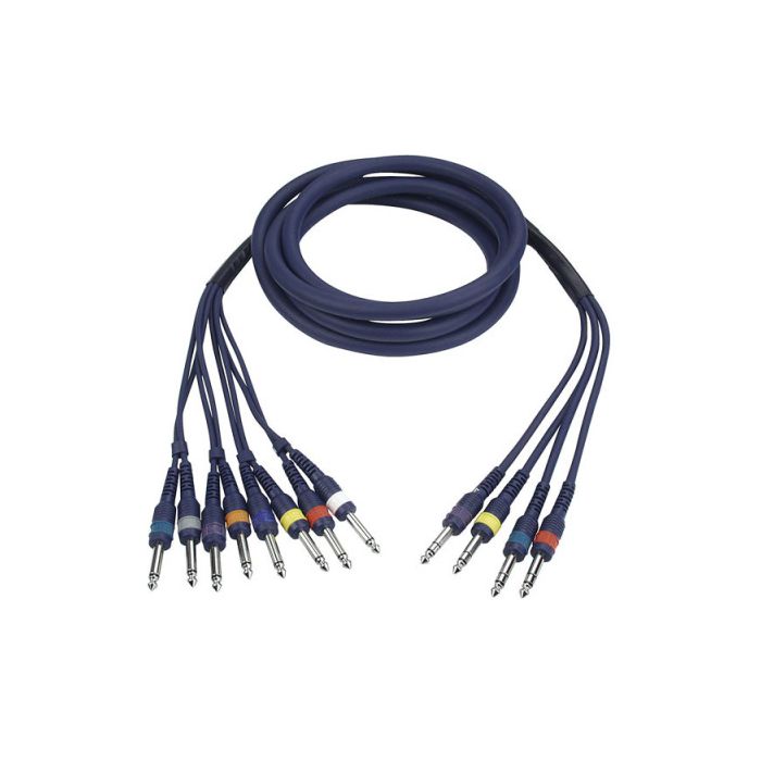 DAP FL69300 studio snake 8 x mono jack > 4 x stereojack 3 mtr Insert snake