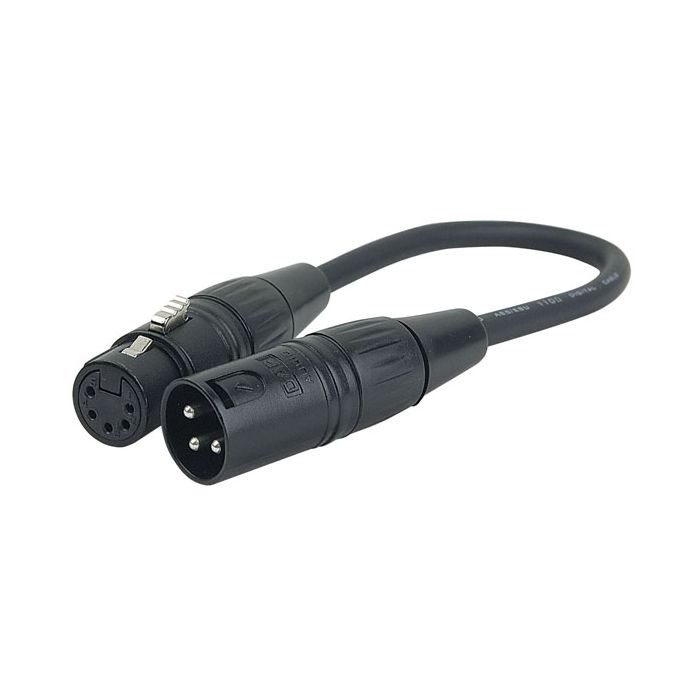 Dap FLA37 3 pin XLR Male to 5 pin XLR Female 25 cm