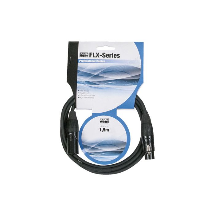 DAP FLX01150 Gebalanceerde 3 polige XLR kabel 1,5 mtr X-type connectoren