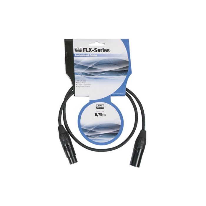 DAP FLX0175 Gebalanceerde XLR kabel 0,75 mtr X-type connectoren