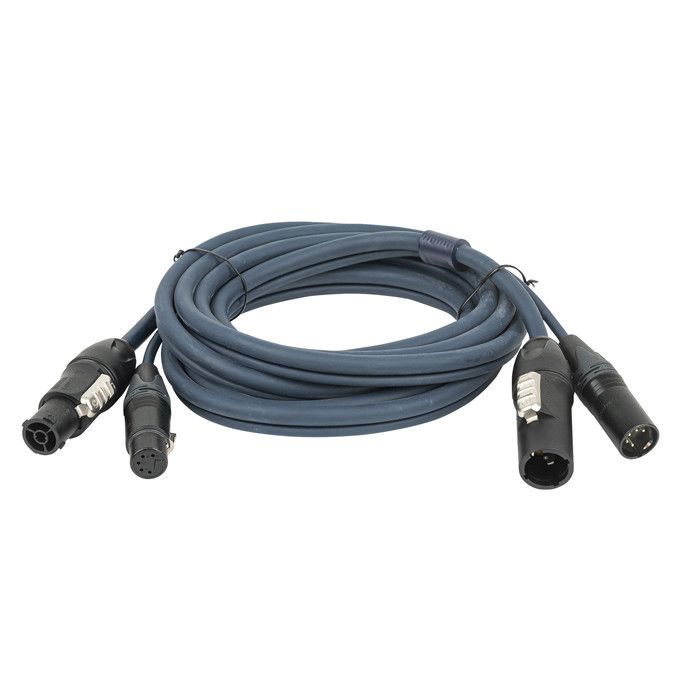 DAP FP14150 Hybride Kabel - PowerCON True1 & 5-pin XLR DMX & Stroom - 150cm