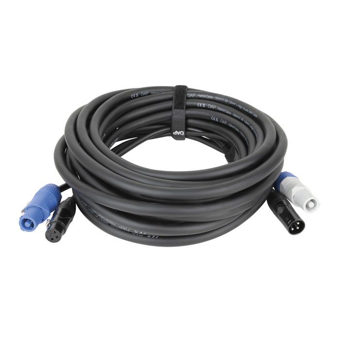 DAP FP20 Hybrid Cable - Power Pro & 3-pin XLR - DMX / Power 6 m, zwarte mantel