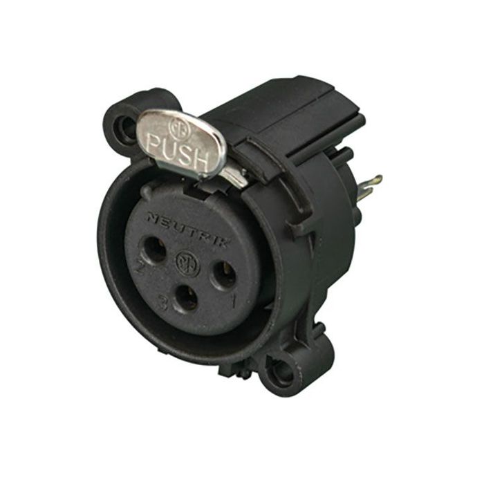 
Neutrik 3 Pole Female XLR receptaclel
Horizontale PCB-montage

