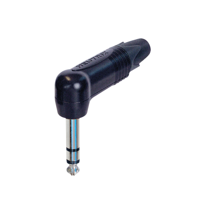 Neutrik Jack Plug 6.3 mm Stereo - 90° Zwarte behuizing