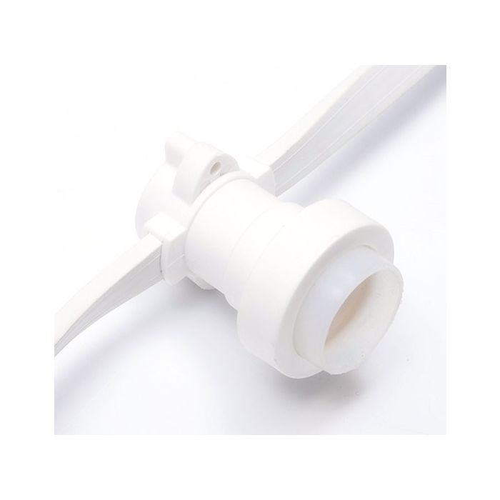 Prikkabel Wit flatcable met stekker, 25mtr met 25 fittingen ip65