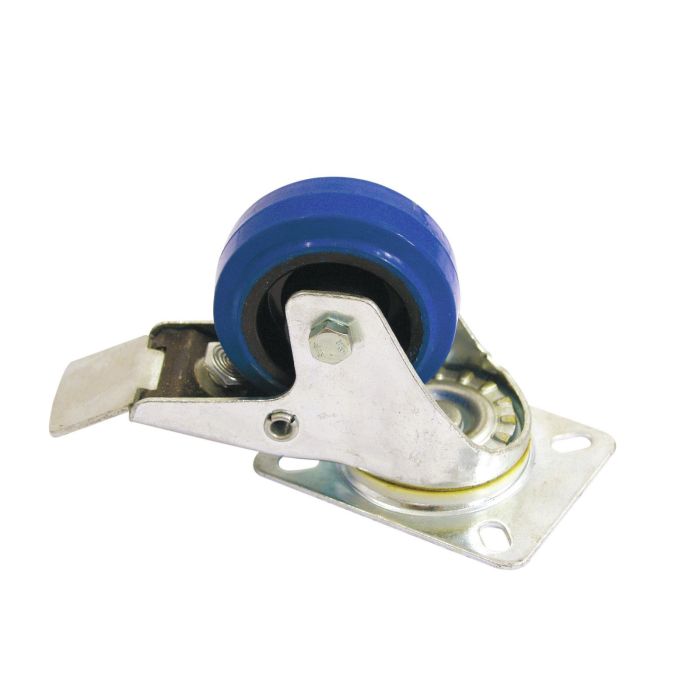 ROADINGER Zwenkwiel 80mm blauw met rem