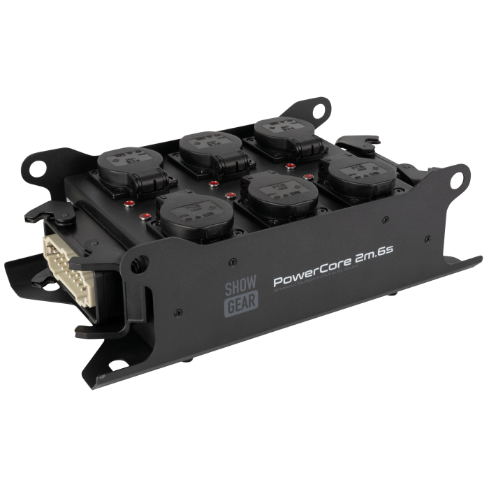 Showgear PowerCore 2m.6s Breakout Multipin H16 in/uit naar 6x Schuko