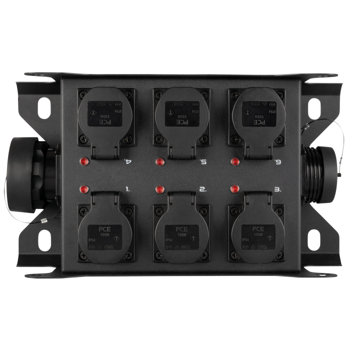 Showgear PowerCore 2s.6s
Breakout Multipin S19 in/uit naar 6x Shuko