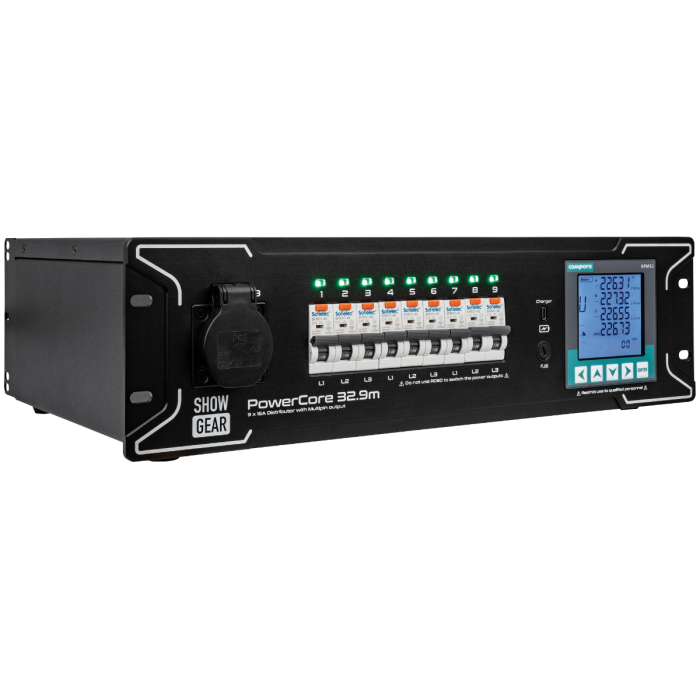 Showgear PowerCore 32.9m 1+ 9x Schuko + 1x Multipin H16